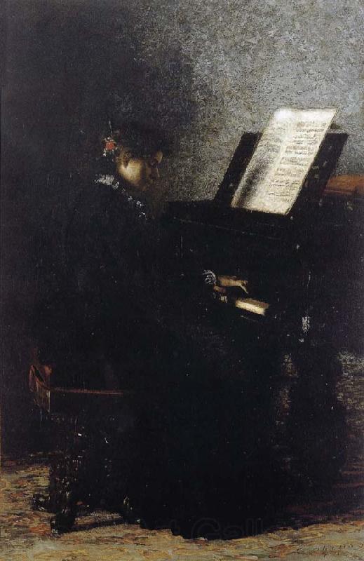 Thomas Eakins Elizabeth Play the Piano France oil painting art